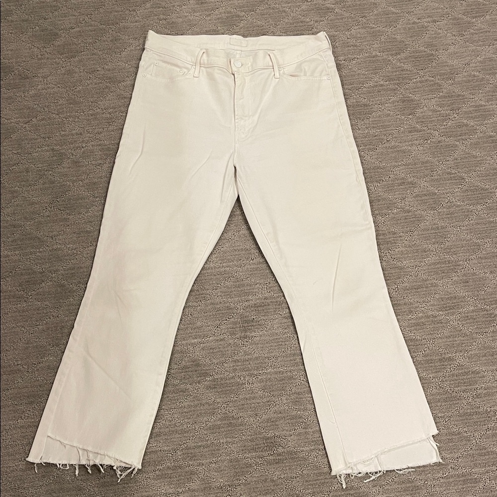 MOTHER Insider Cropped Fray Jeans Glass Slipper